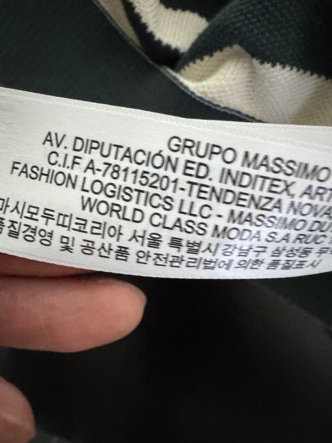 정품!! 마시모두띠 스트라이프 오픈넥 반팔 카라 코튼 니트 L 상품이미지4