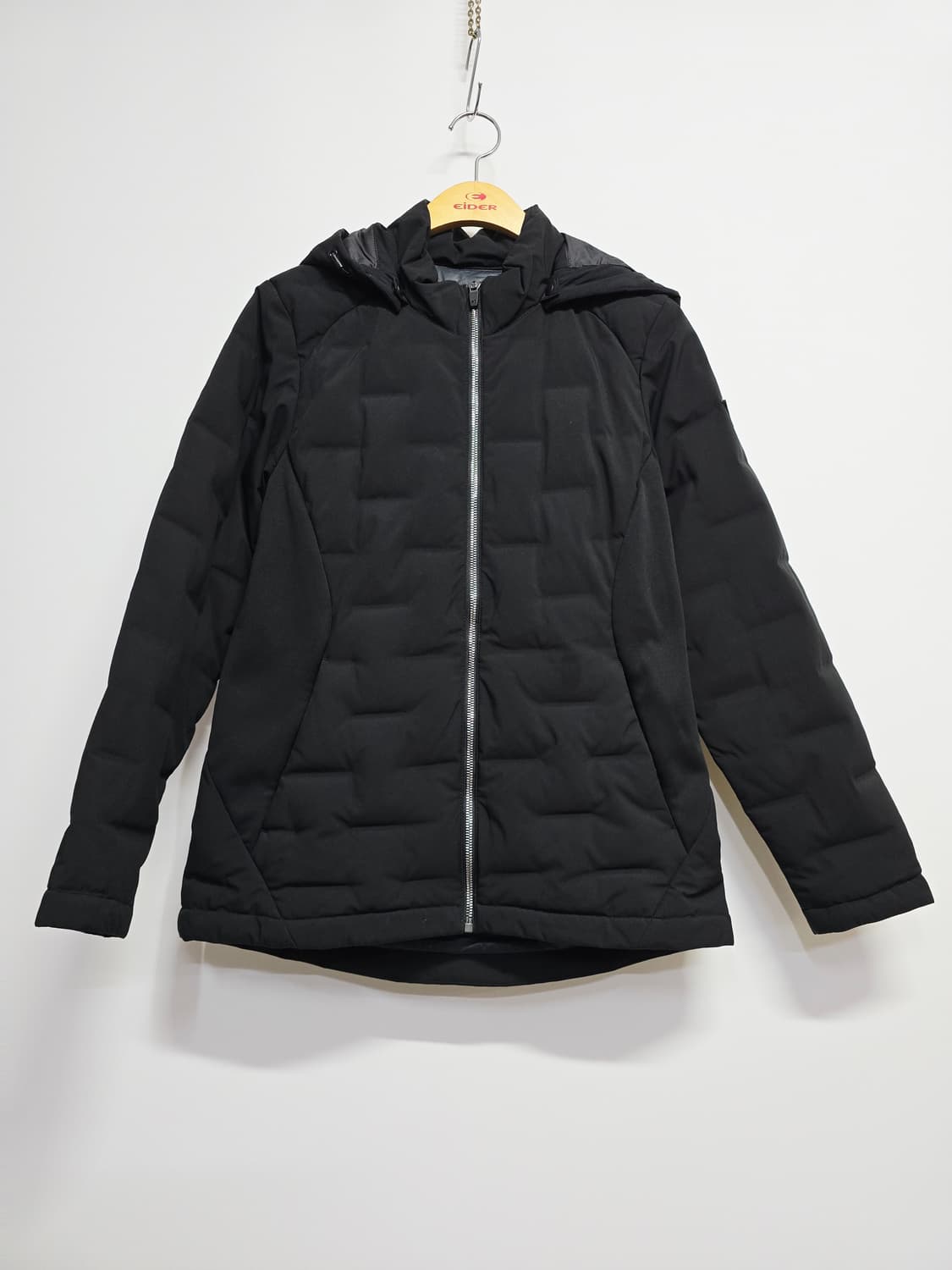 밀레 블랙 후드 구스다운패딩 자켓 100 상품이미지1