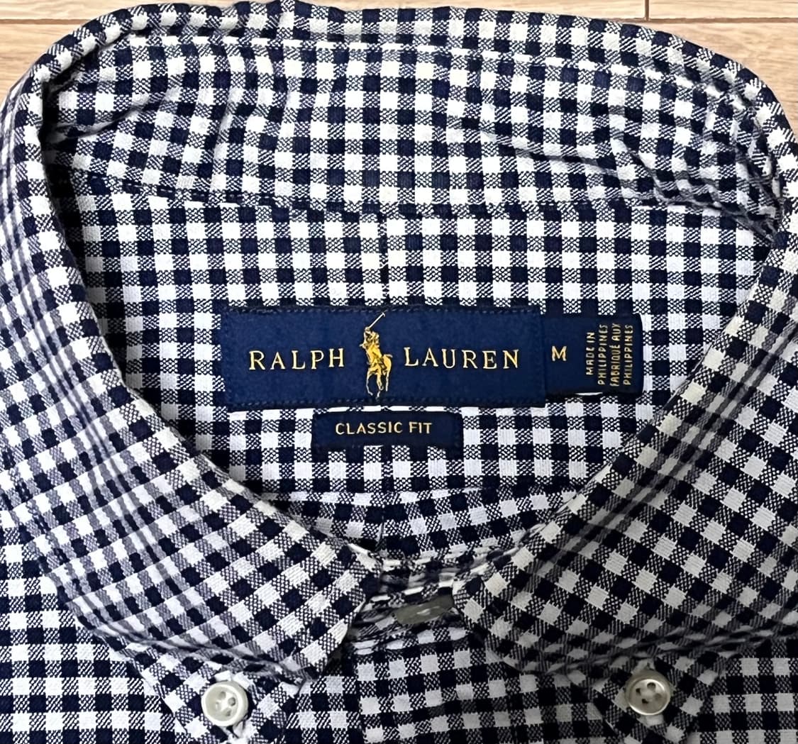 랄프로렌 깅엄체크 셔츠 M 상품이미지4