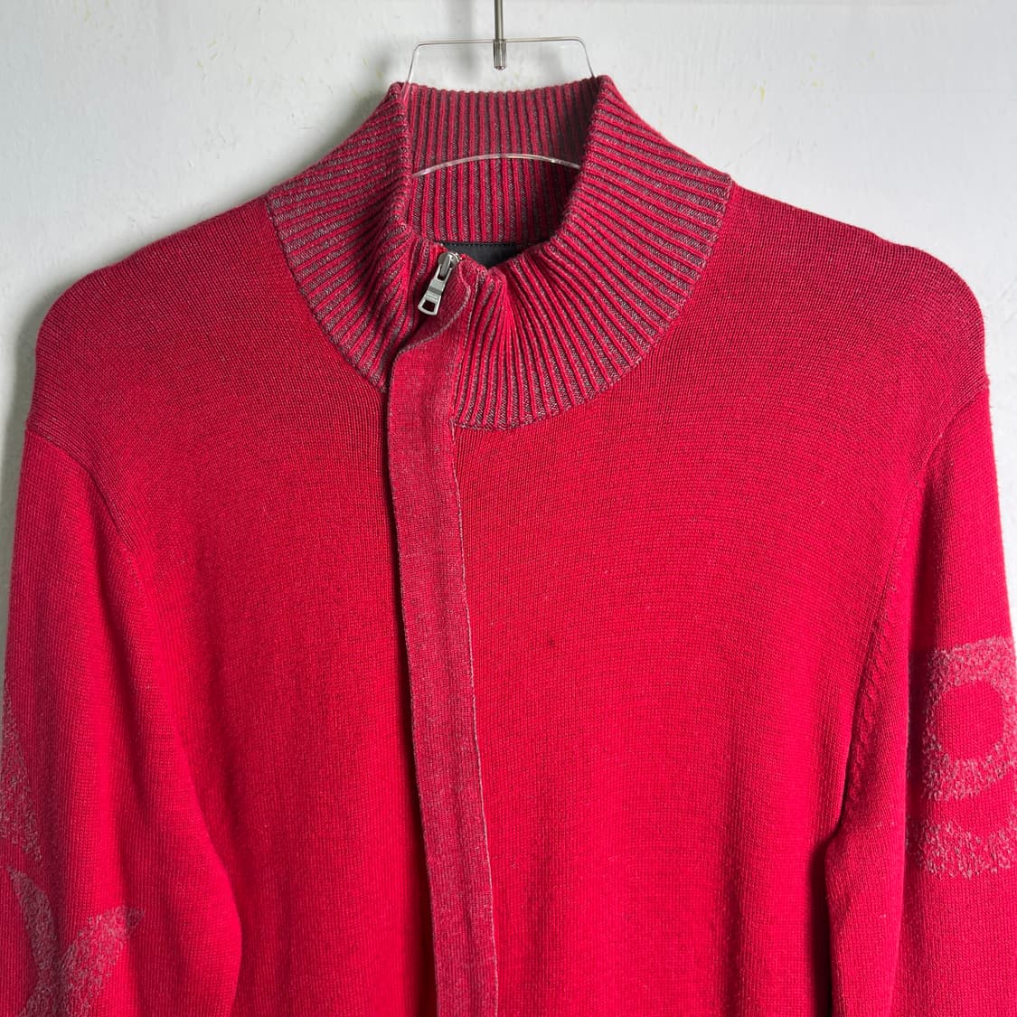 아르마니 익스체인지 레드 니트 집업 자켓 M 상품이미지4