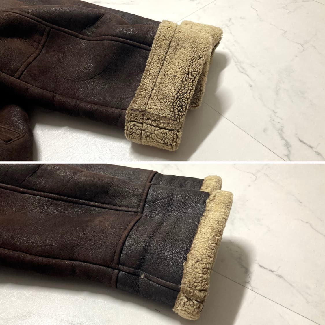 90s 램스킨 양가죽 순양모 쉐르파 무스탕 100-105 상품이미지6