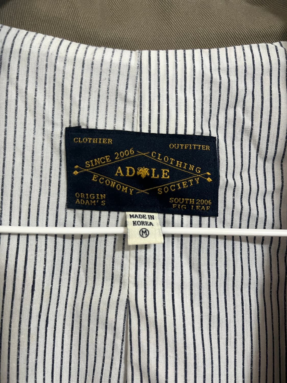 ADLE 안감 스트라이프 래글런 트렌치 코트(남여공용) 상품이미지5