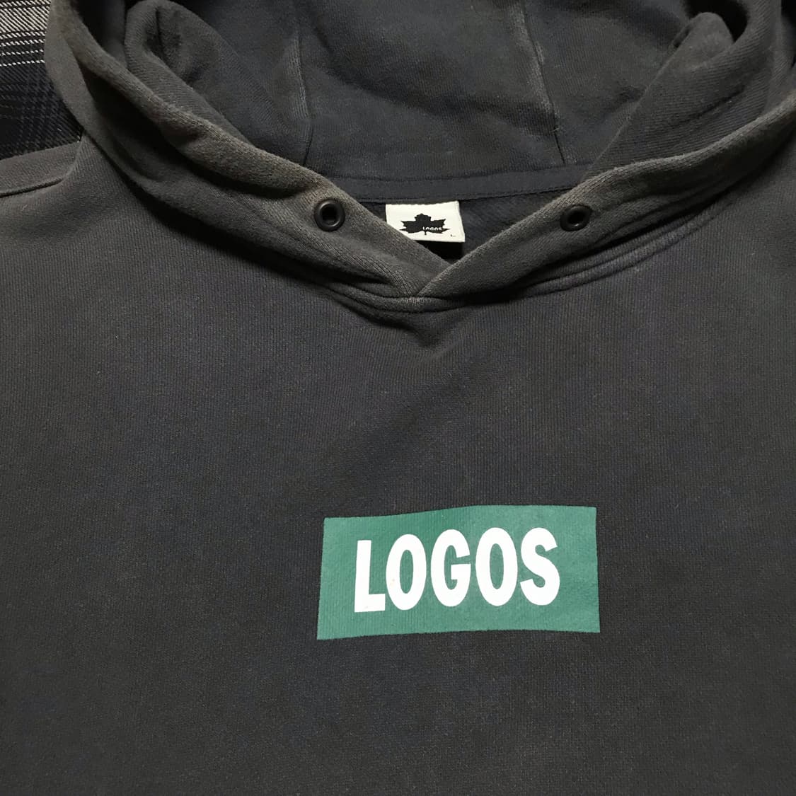 Usa logos 워시드 그레이 빈티지 박스로고 후드티 상품이미지5