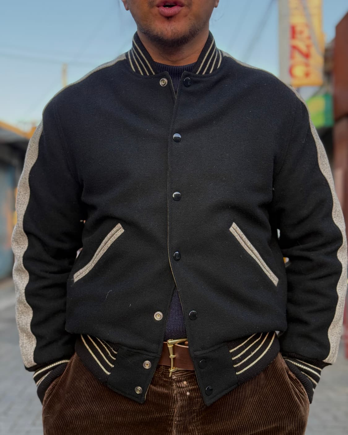 스타일아이즈 by 슈가케인 리버시블 페인팅 바시티 자켓 38 상품이미지8