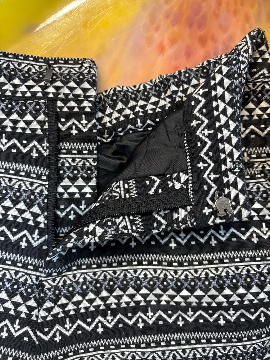 빈티지 기하학 패턴 자수 자카드 하이웨스트 팬츠 반바지 상품이미지3