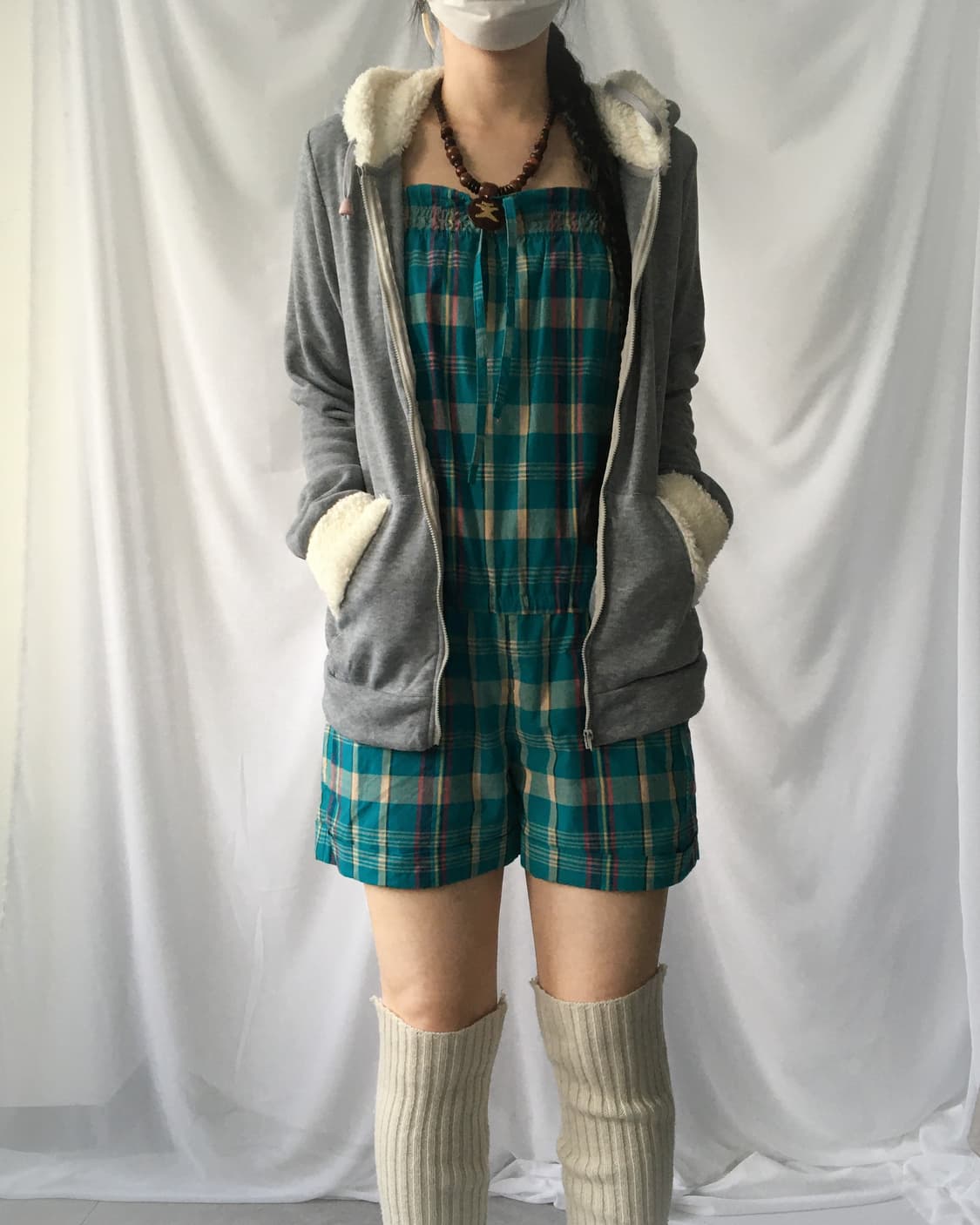 Check pattern short jumpsuit 상품이미지8