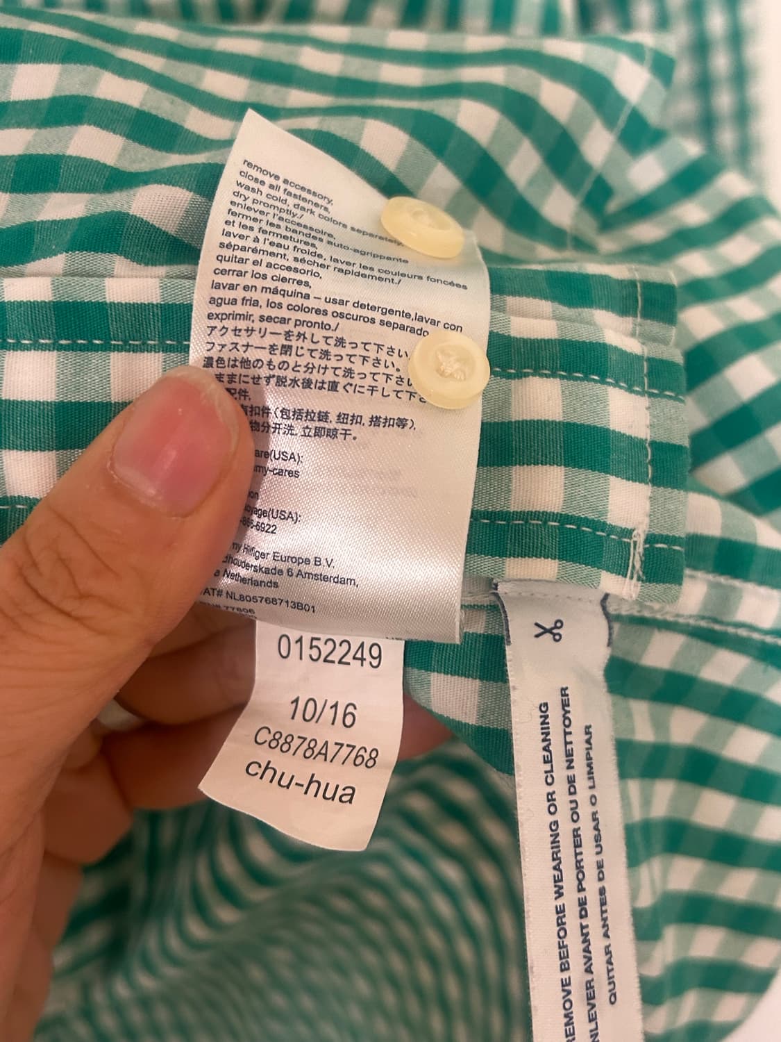 타미힐피거 깅엄 체크 셔츠 S 상품이미지6