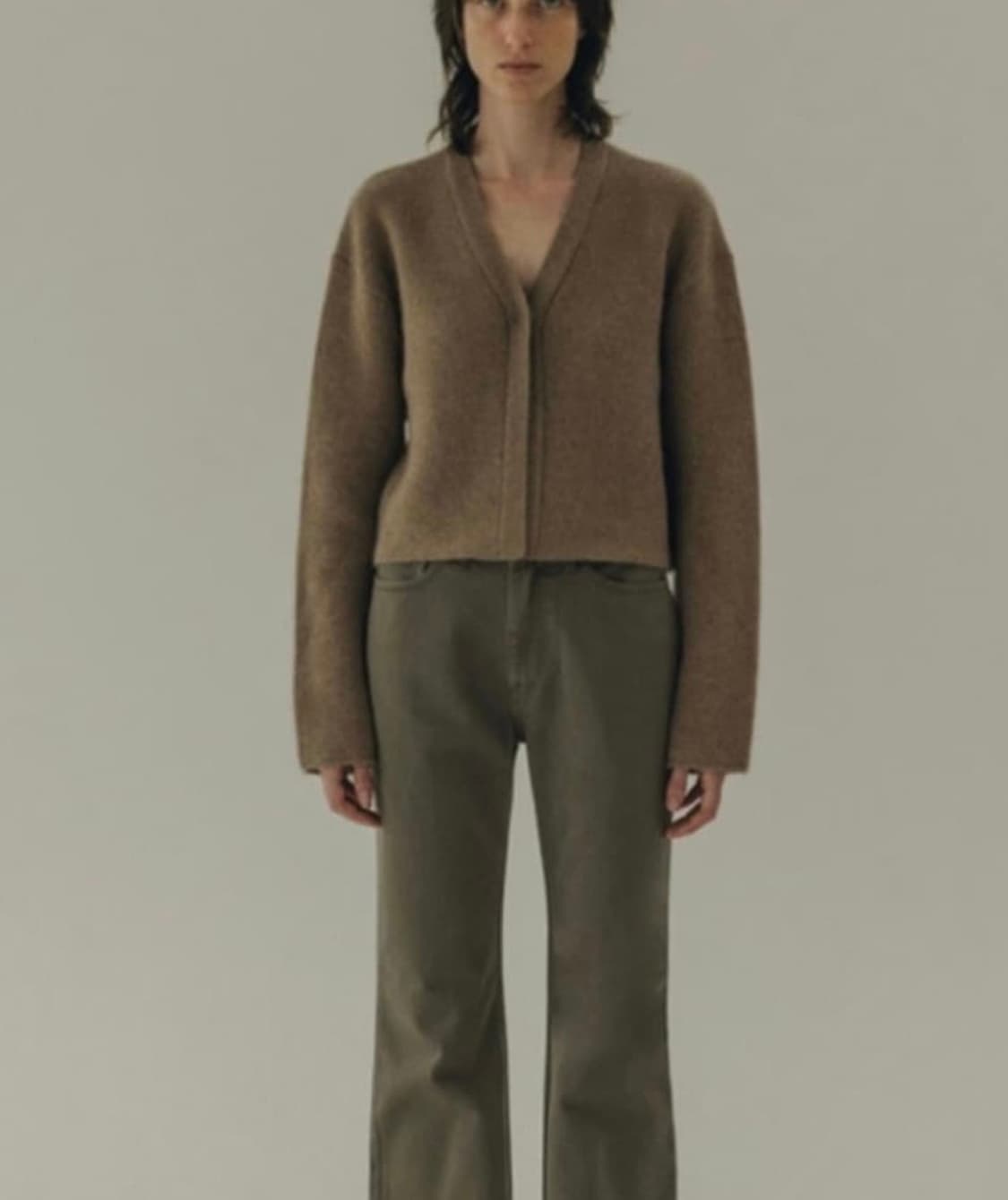 모이아 헤어리 가디건 브라운 상품이미지1