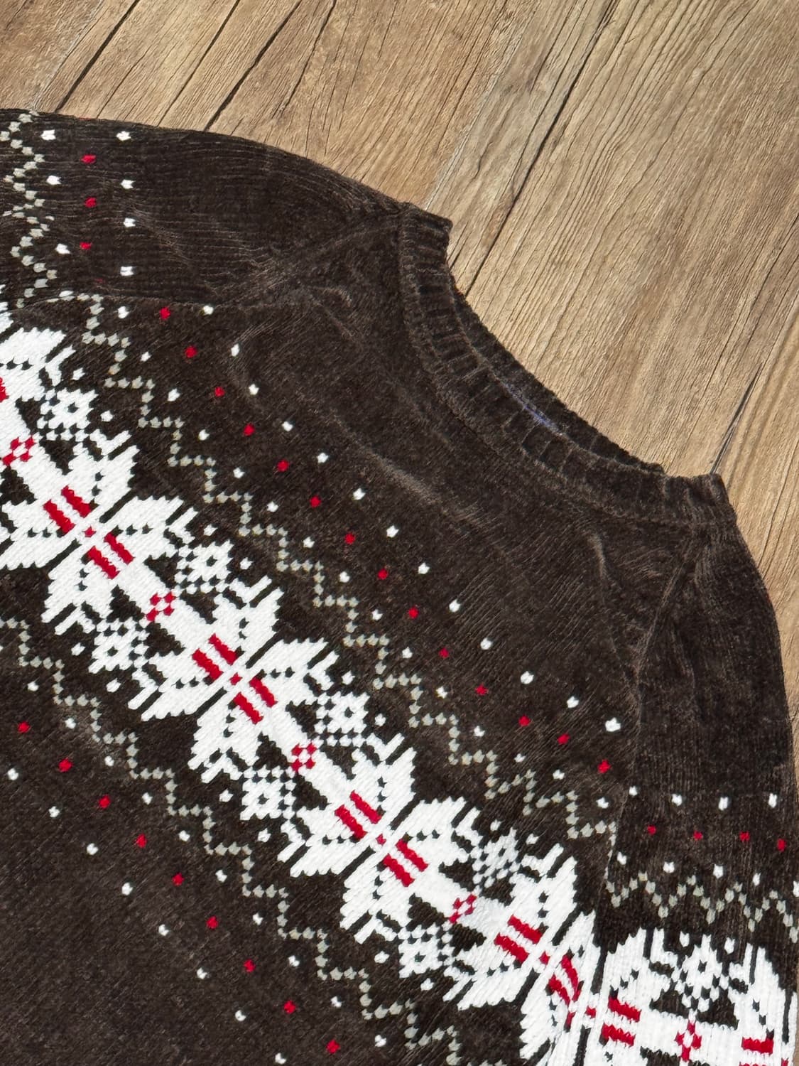 네이리스 브라운 벨벳 오버핏 니트 스웨터 상품이미지4