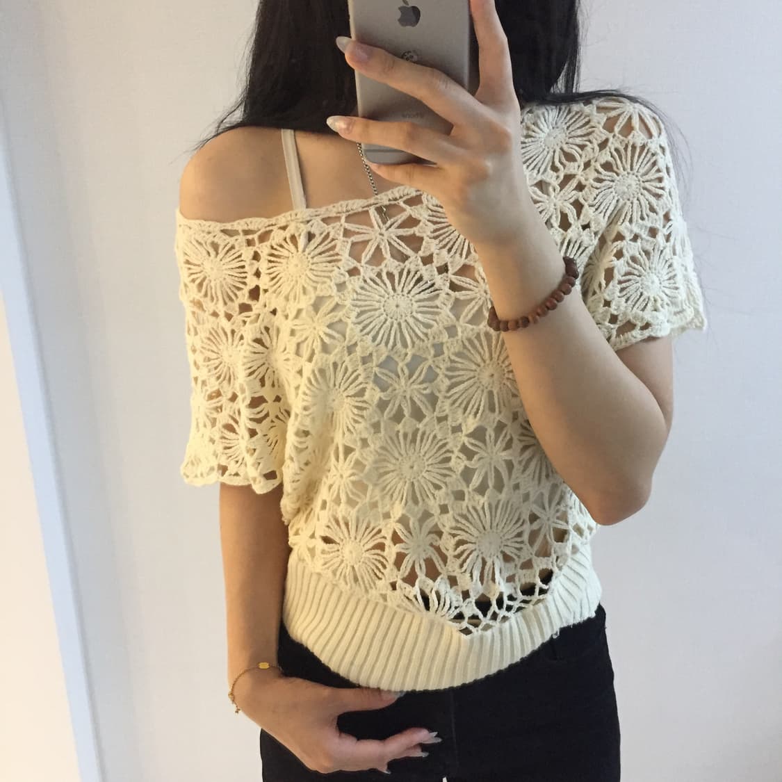 Forever21  레이스 플라워 패턴 레이어드 반팔 상품이미지2