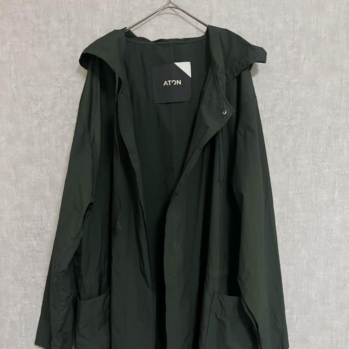 Aton 나일론 후디/후드 코트 아미 그린 2사이즈 상품이미지4