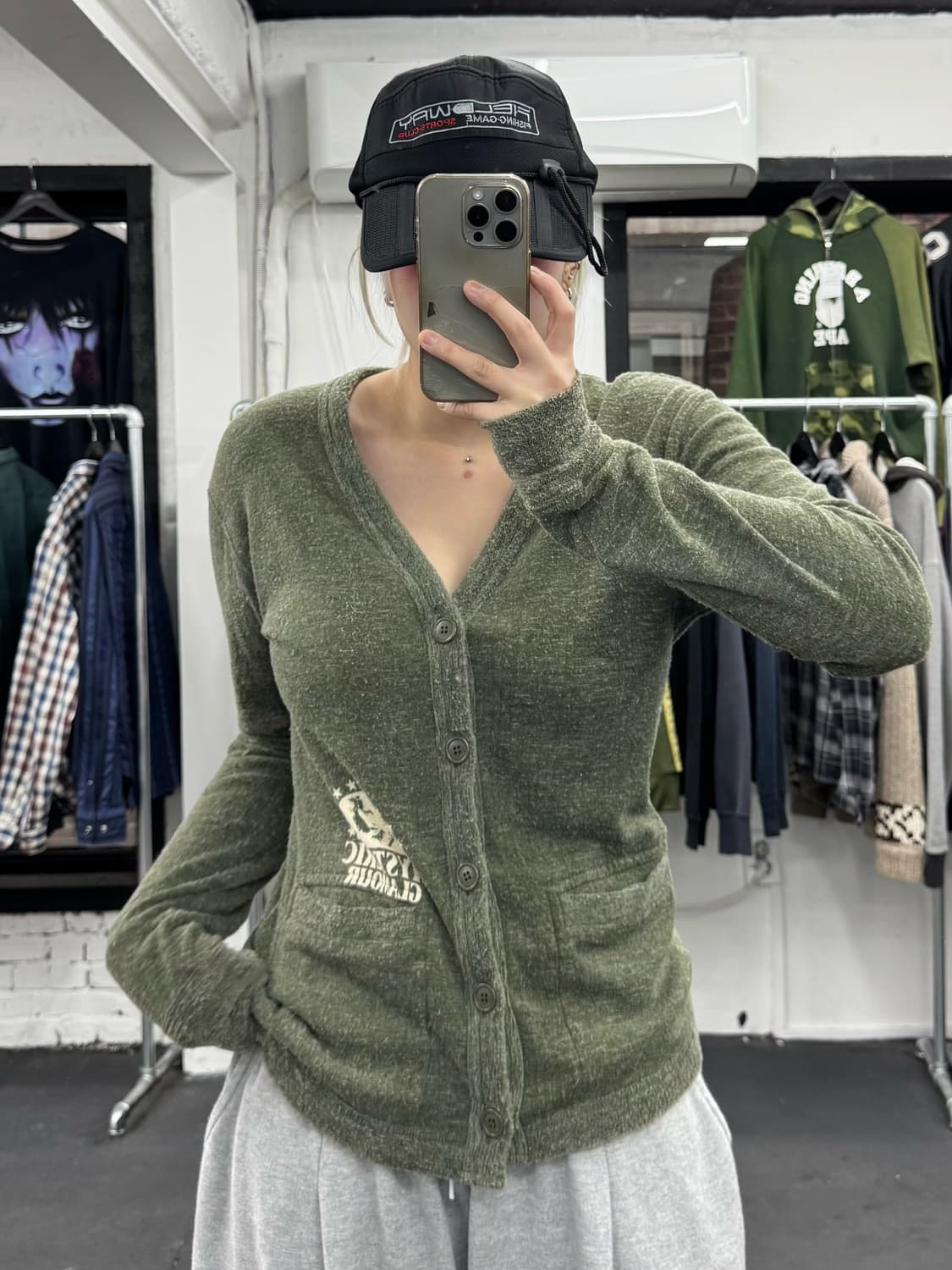 히스테릭 글래머 카키 가디건 상품이미지3