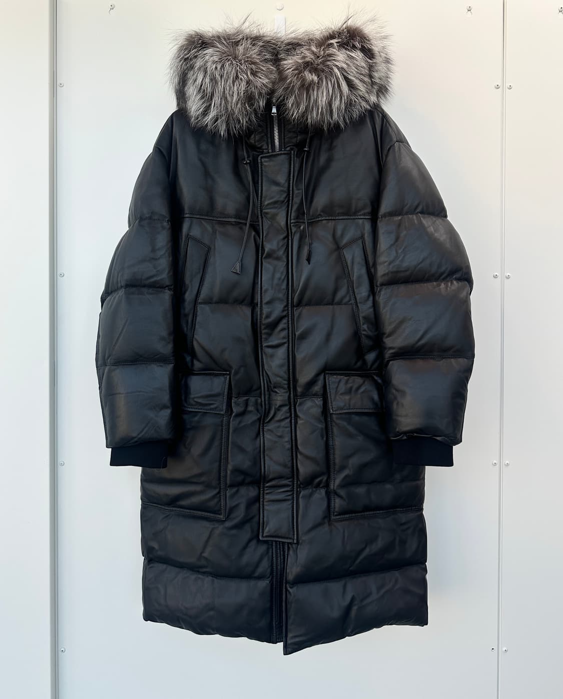 알레그리 천연 양가죽 + 구스다운 롱 패딩 블랙  (50, 민트급) 상품이미지2