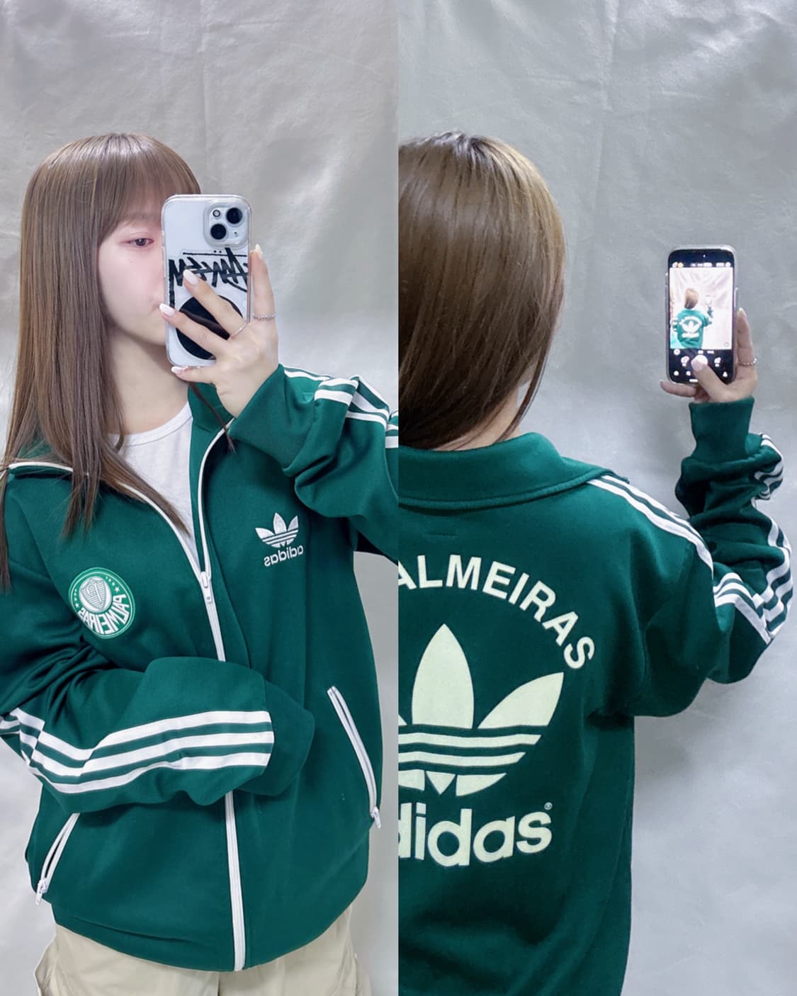 아디다스 팔메이라스 그린 빅로고 트랙탑 상품이미지1