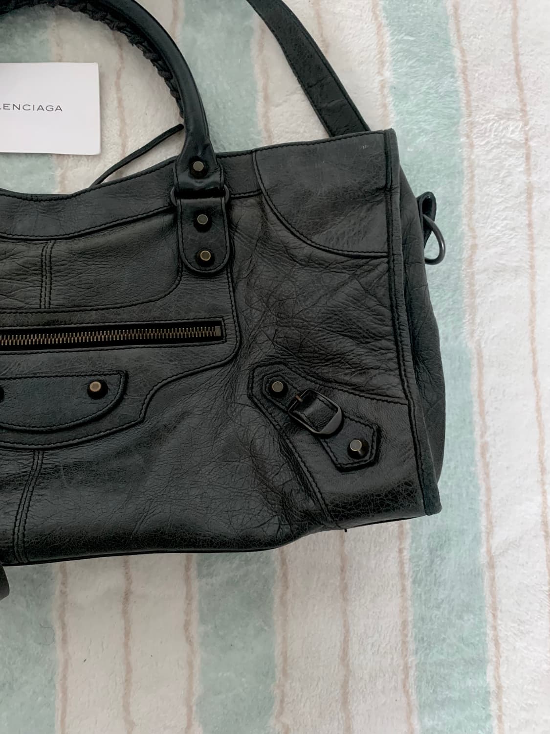 발렌시아가 라지 시티백 모터백 정품 블랙 상품이미지3