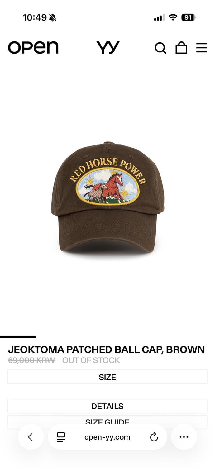 새상품 OPEN YY 오픈와이와이 적토마 볼캡 상품이미지1
