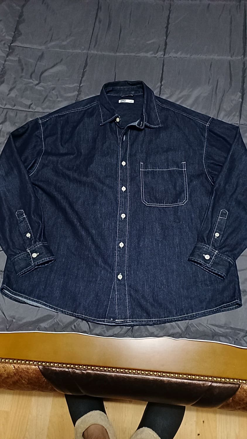 스파오 오버핏청남방 XL 가슴68 기장80 상품이미지1