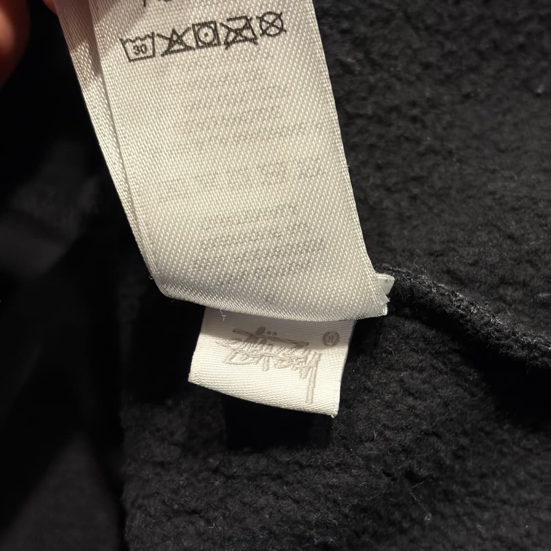 [L] 스투시 블랙 빅로고 스웻 후드집업 C349 상품이미지10