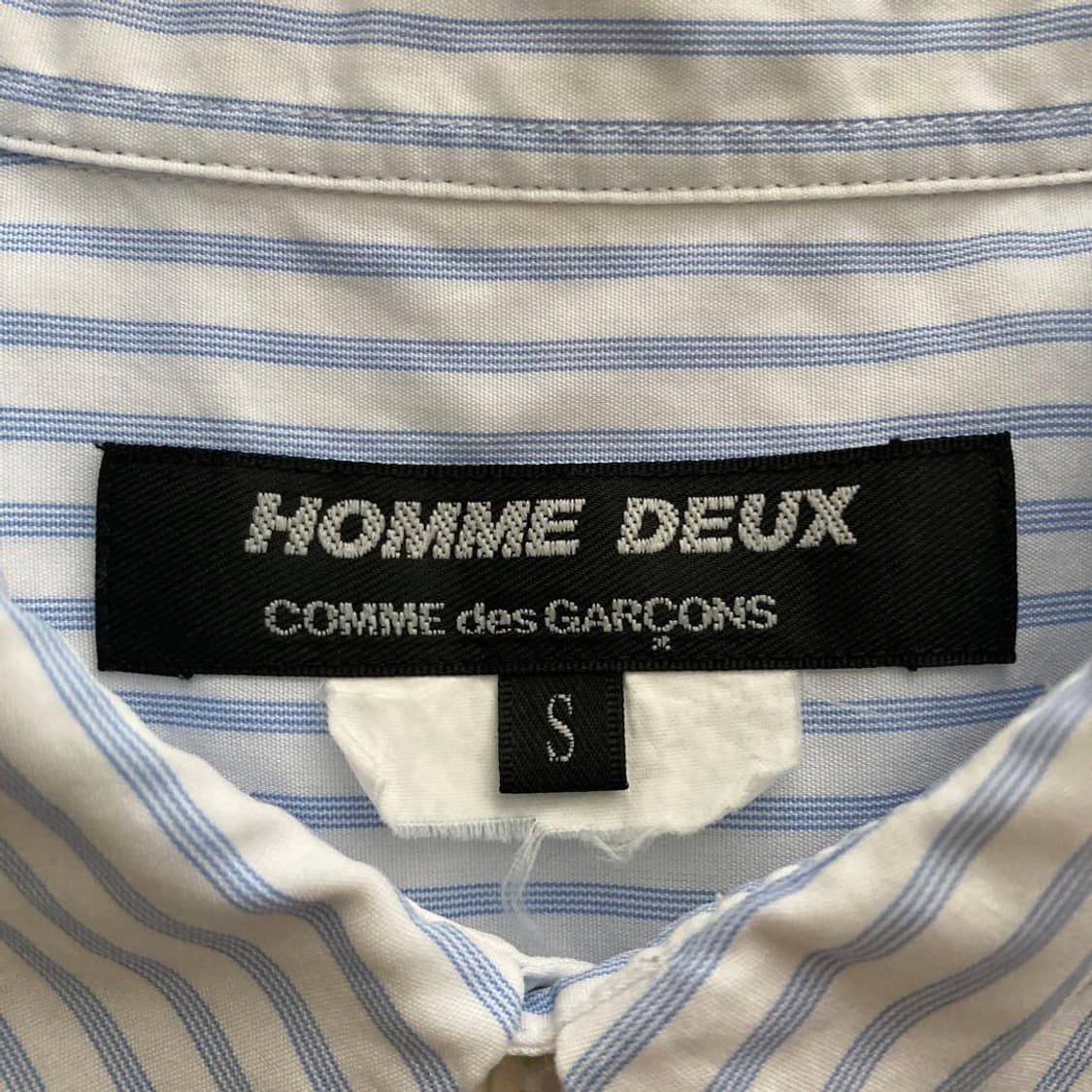 꼼데가르송 옴므 듀스 소매 체크 절개 스트라이프 셔츠 상품이미지3