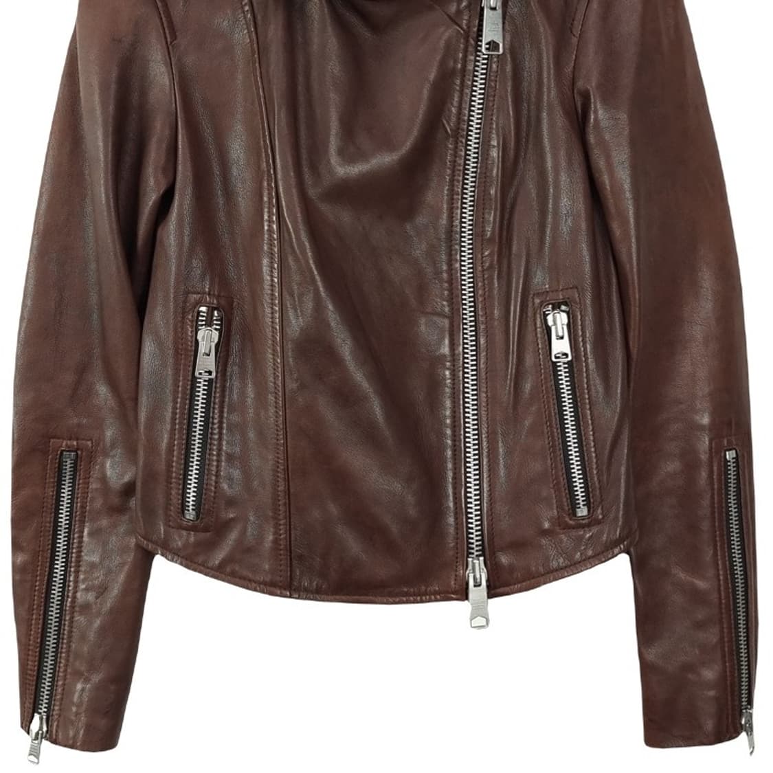 [올세인츠] 리얼 쉽스킨 레더 양가죽 사선 라이더 레더 자켓 M16827 상품이미지5