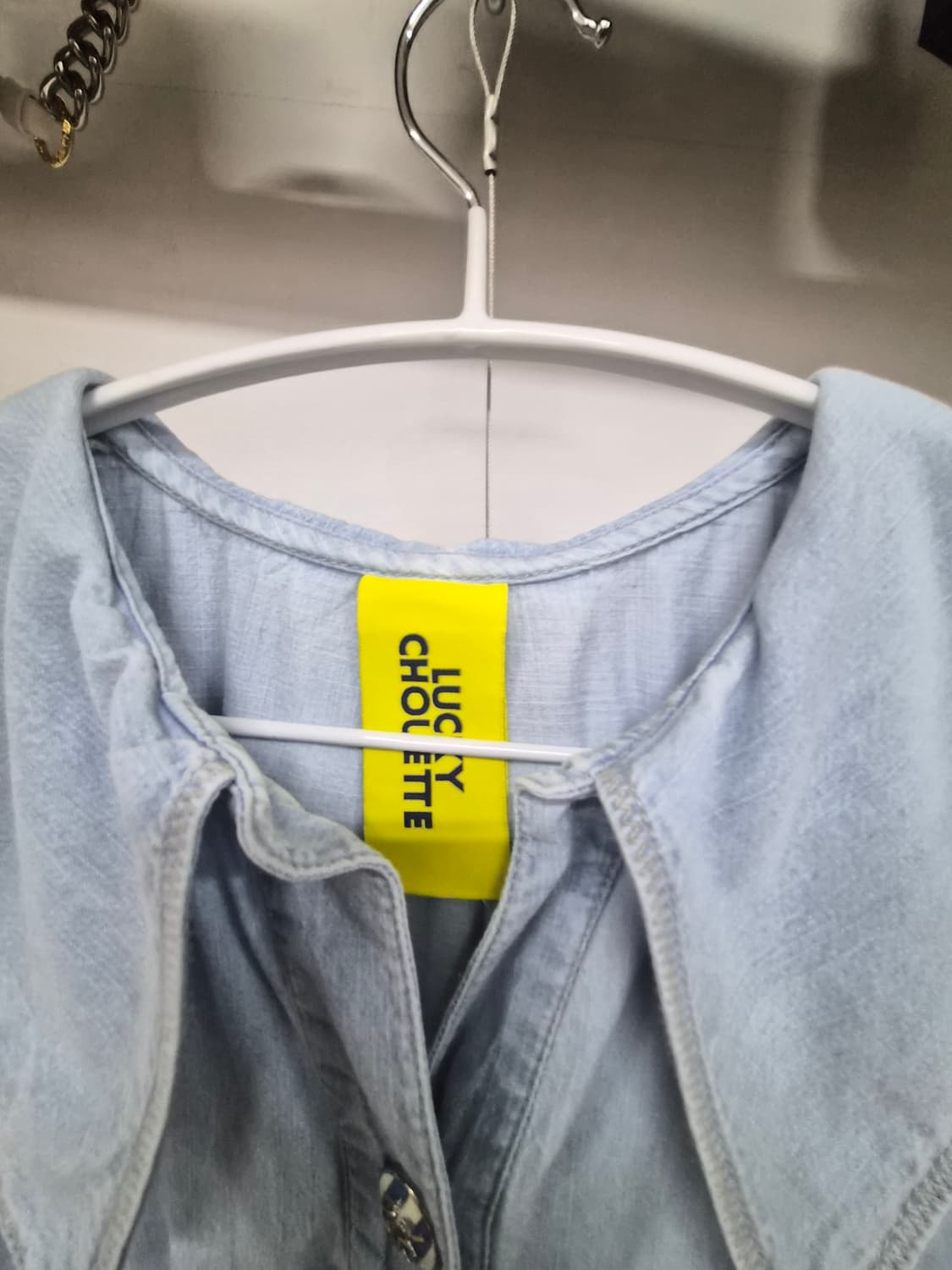 럭키슈에뜨 데님 쎄일러 원피스 상품이미지3