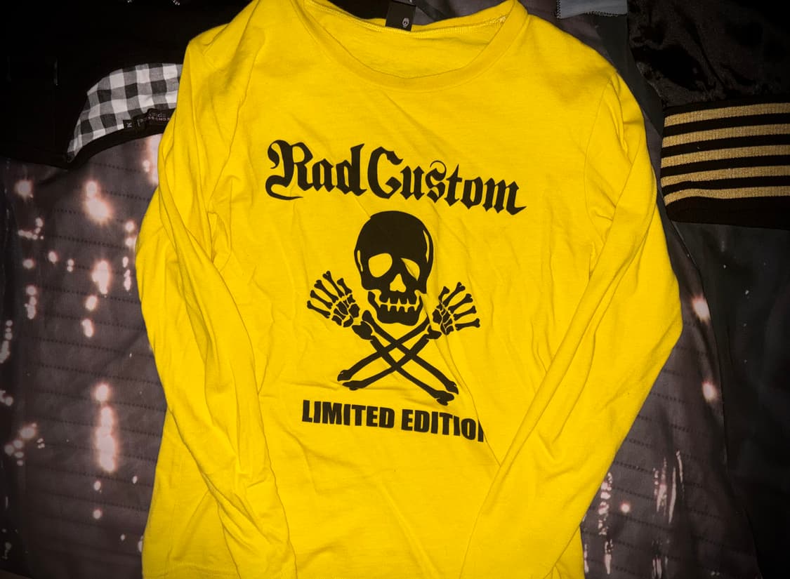 빈티지 레드 커스텀 y2k 펑크 샛노란 옐로우 롱슬리브 상품이미지1