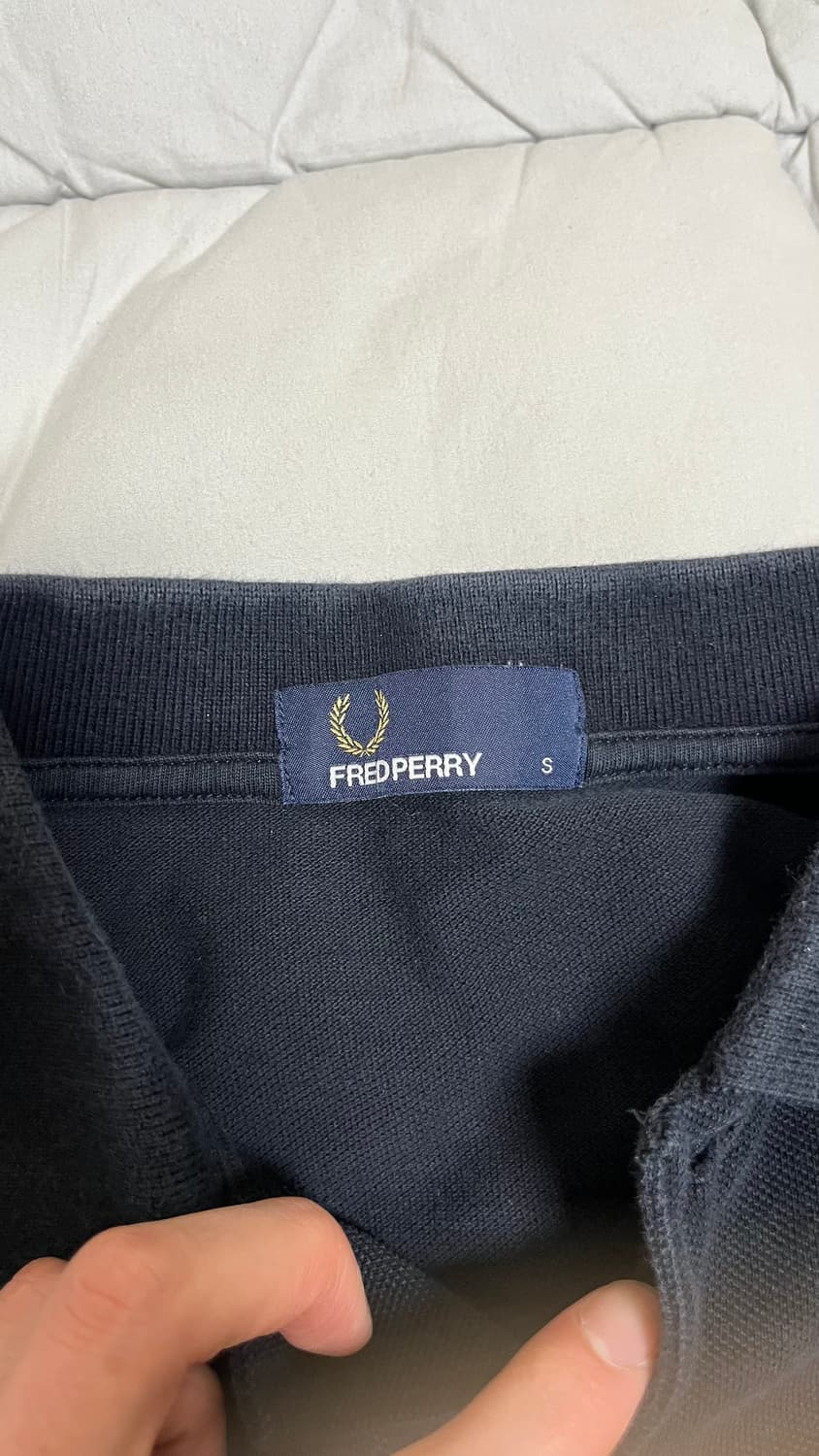 프레드 페리 블랙 트윈팁 긴팔 카라티 S 상품이미지3