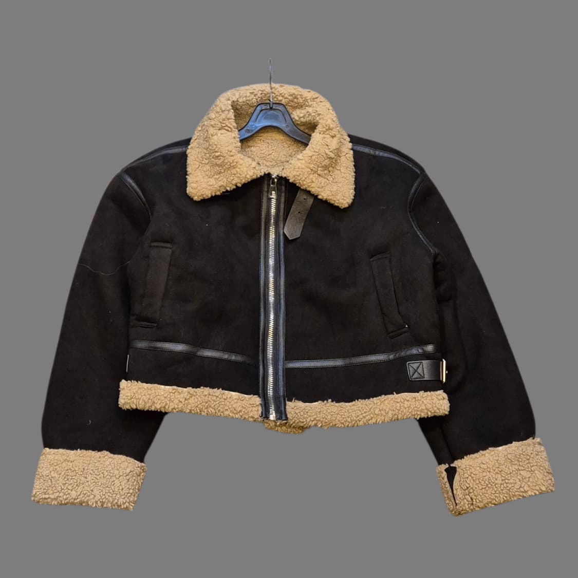 여성-FREE 블랙 숏 무스탕자켓  상품이미지1