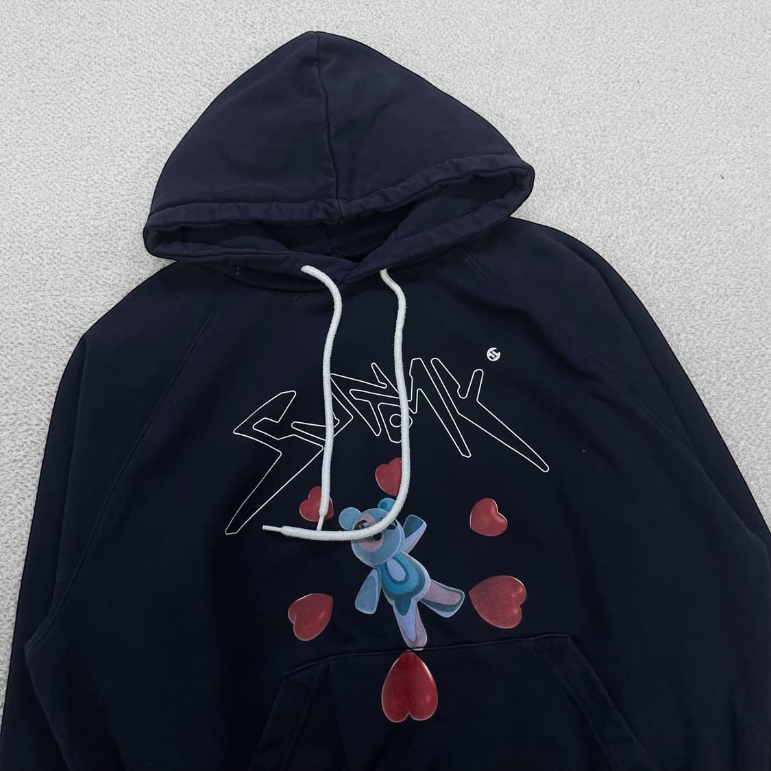 선데이오프클럽 3d 베어 헤비웨이트 후드티 네이비 상품이미지3