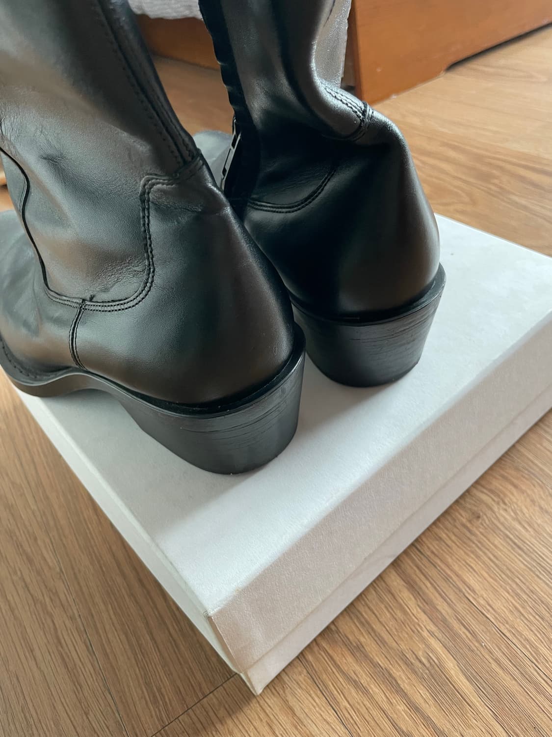 스튜디오 니콜슨 자라 리얼 레더 웨스턴 부츠 블랙 상품이미지3