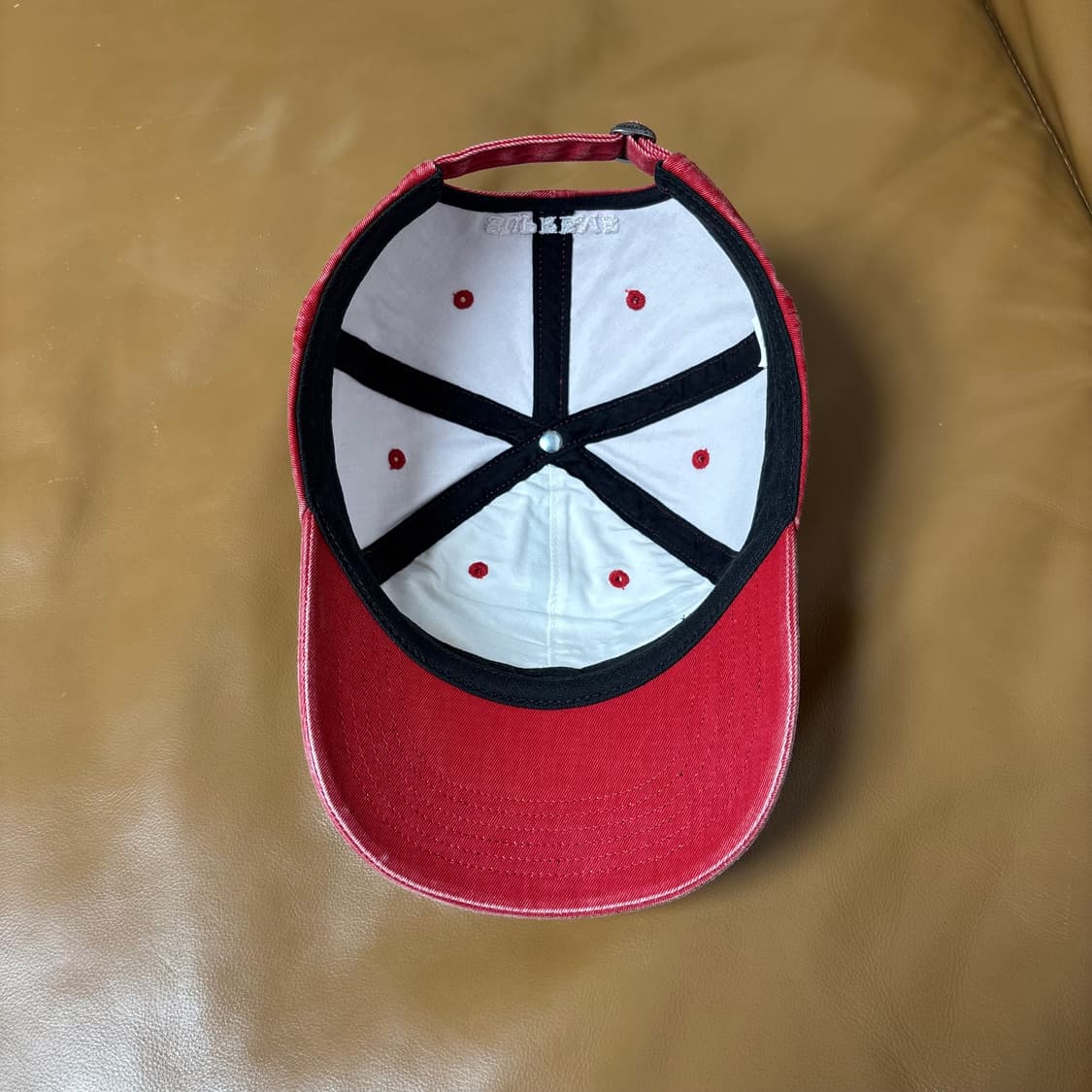 슈프림 6패널 볼캡 모자 라이센스 워시드 레드 상품이미지6