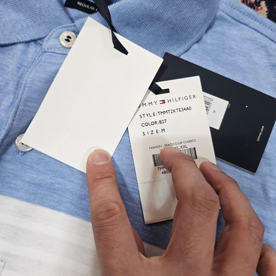 (새상품)타미힐피거 스트라이프 반팔 카라티
 상품이미지4