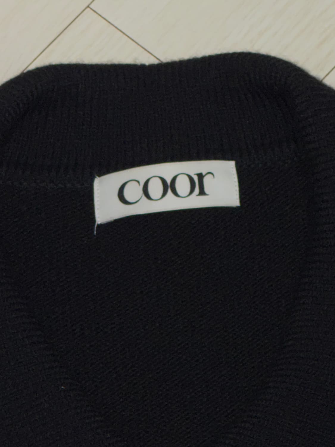 [쿠어] 탑필 캐시 울 카라 가디건 (블랙) 상품이미지2