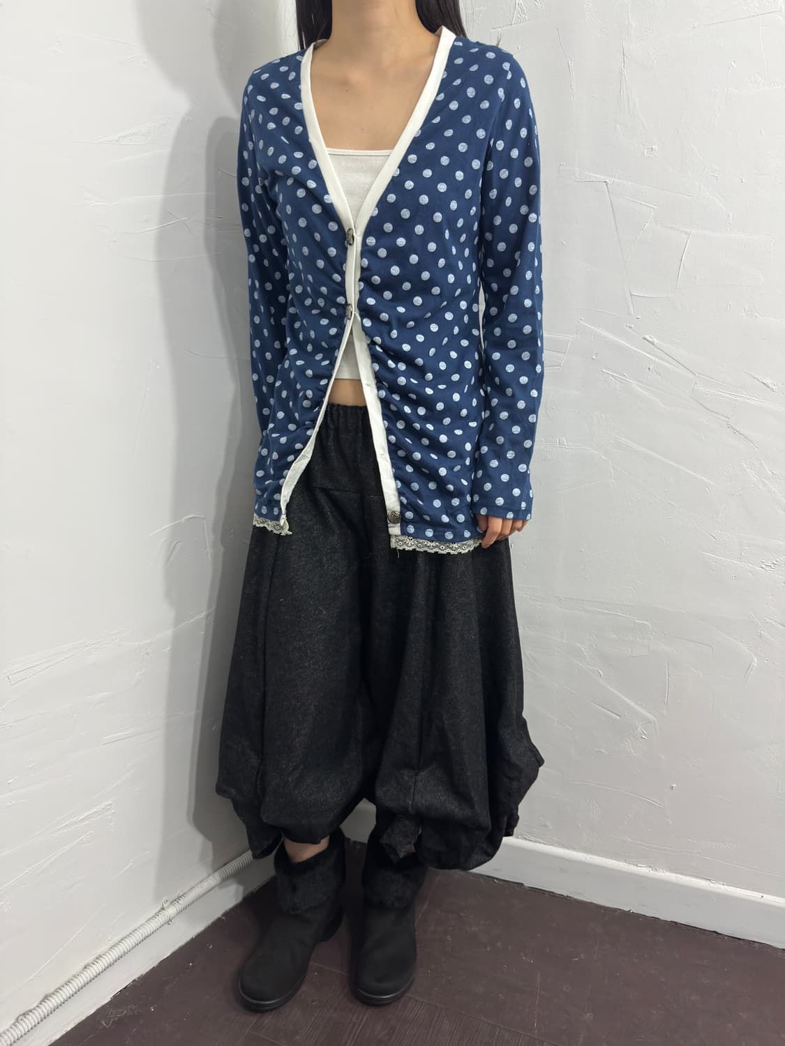 colza dot cardigan 상품이미지3