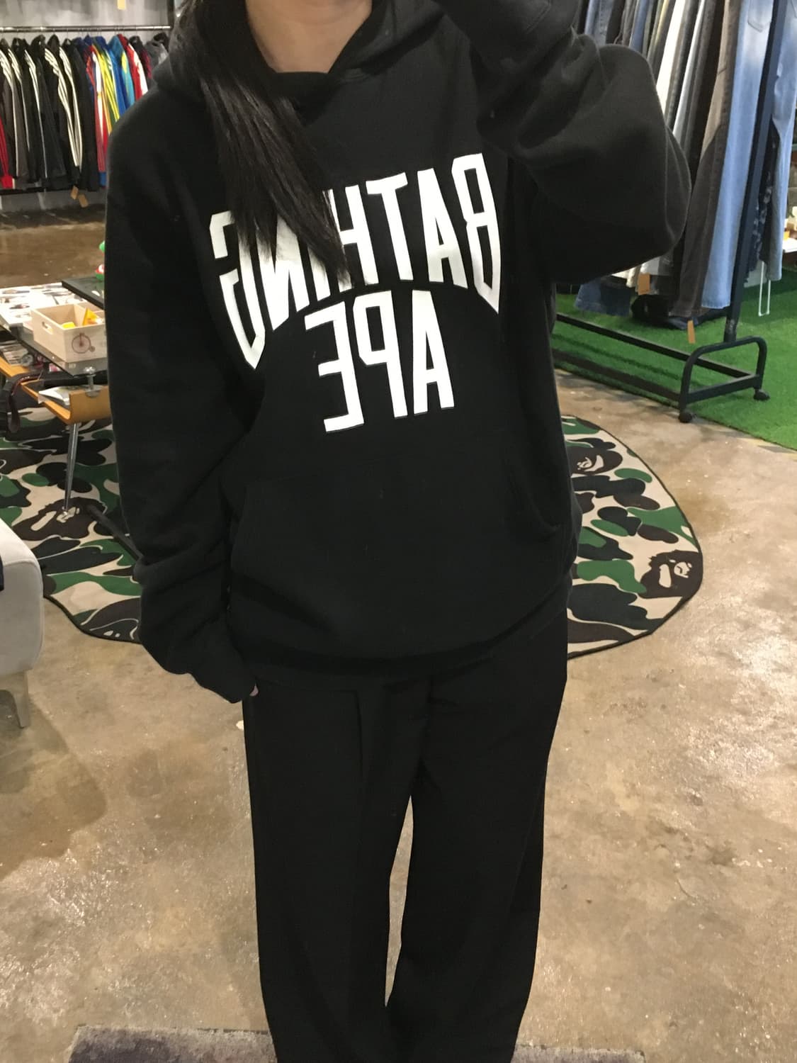 베이프 후드티 블랙 M 상품이미지4