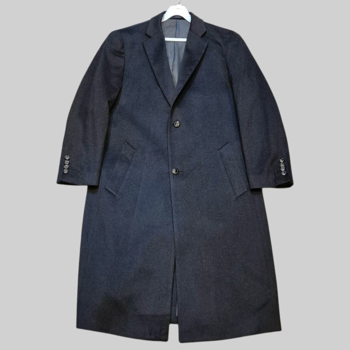 L(착샷잇음) 진네이비 캐시미어 싱글롱코트  상품이미지1