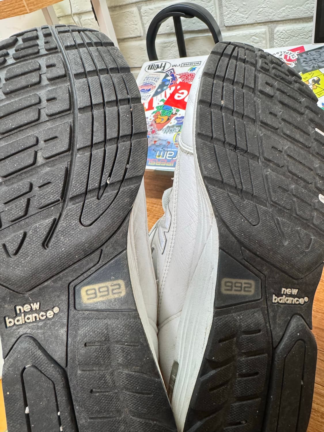 뉴발란스 992 화이트실버 가죽 상품이미지7