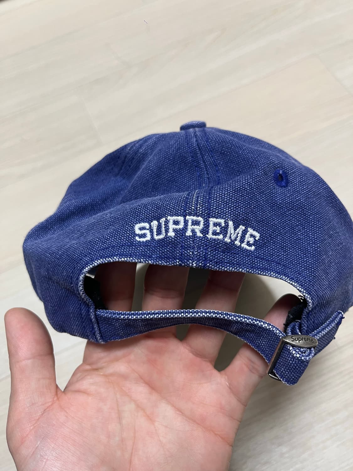[슈프림] 피그먼트 캔버스 S 로고 6-패널 캡 네이비 -23SS 상품이미지4