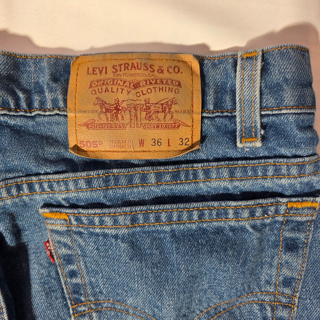 [W36L32]90s 리바이스 USA 505 컷오프 데님 팬츠 상품이미지5