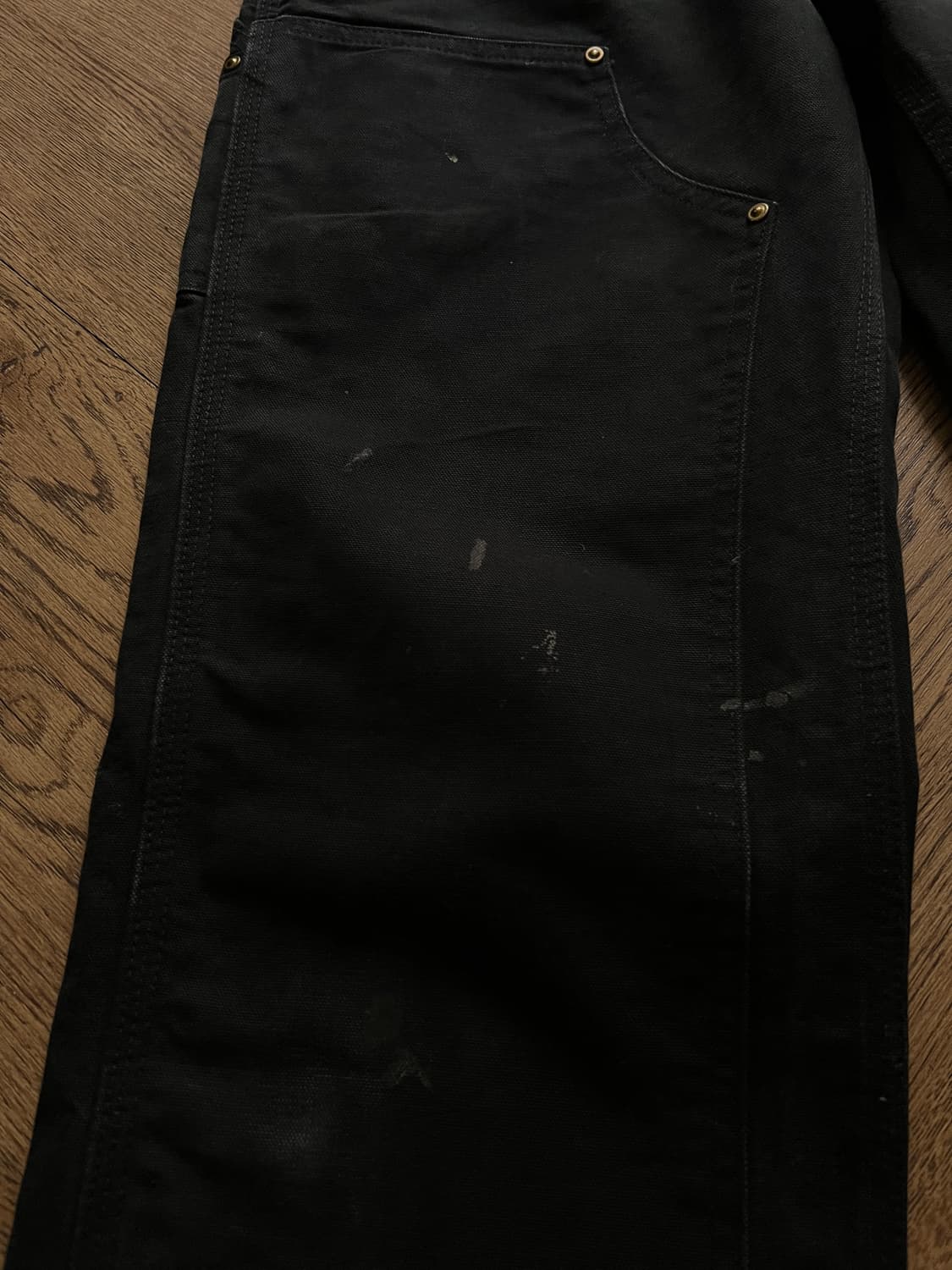 [30]칼하트 Made in USA 블랙 더블니 워크 팬츠 상품이미지4