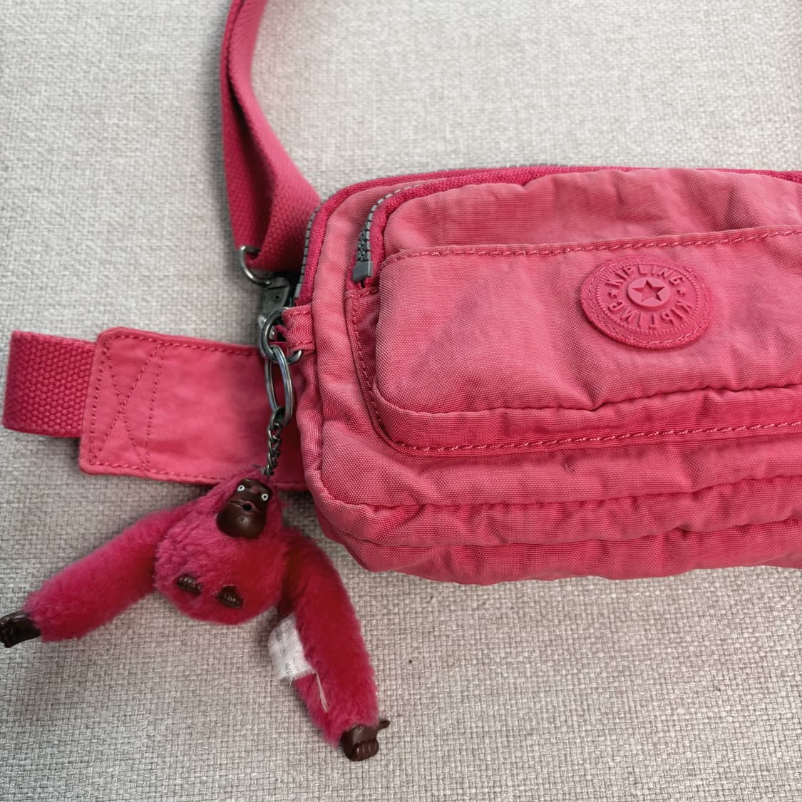 (이체시에눌) Kipling 키플링 빈티지 피치핑크 미니 크로스백+힙색 상품이미지2