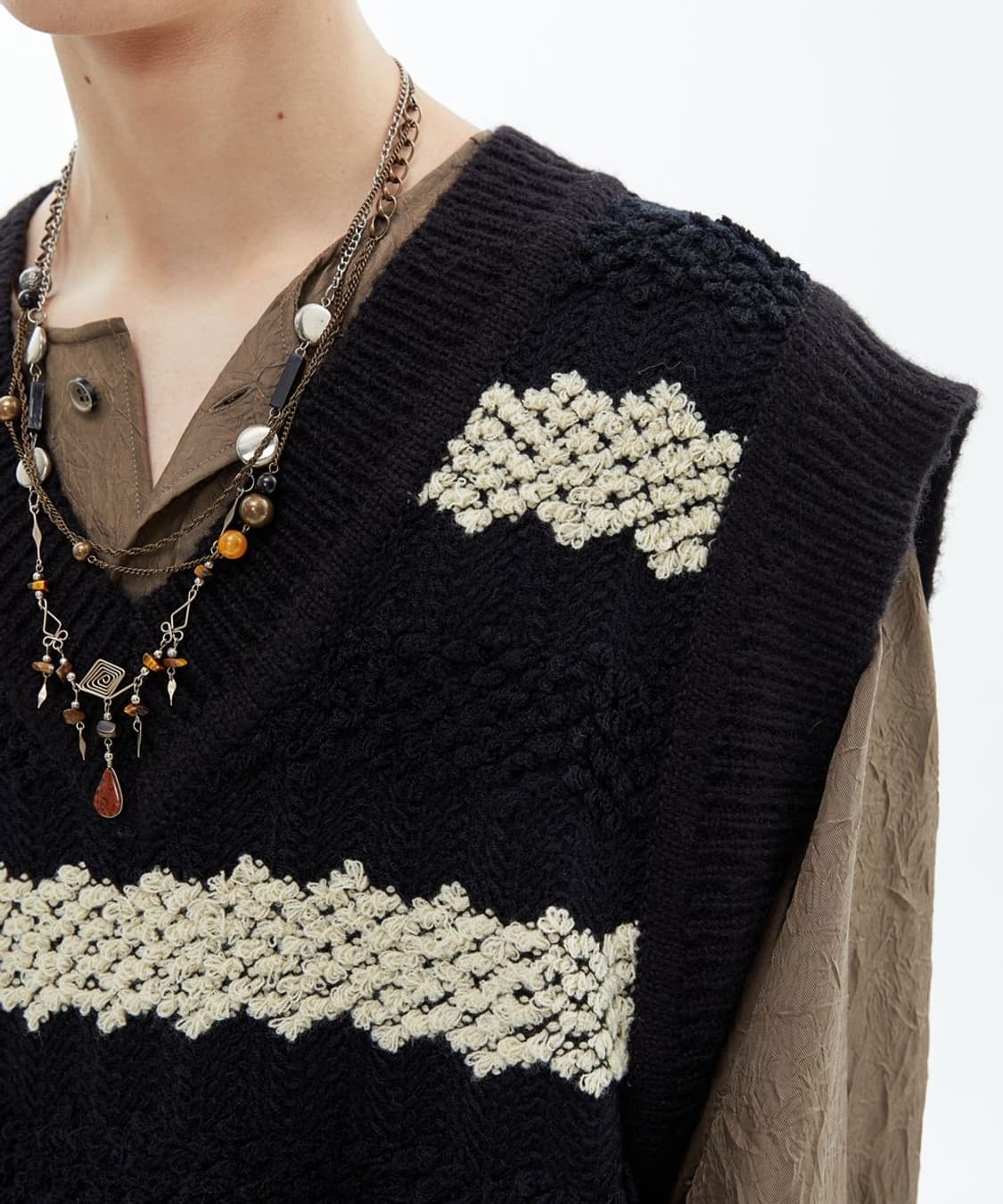 앤더슨벨 유니섹스 히피 롱 베스트 블랙 L 상품이미지2