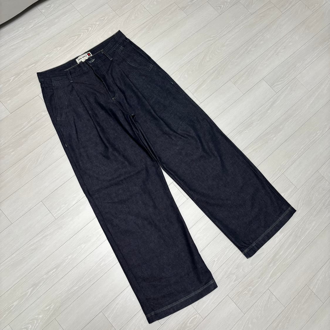 자라 SRPLS 라인 와이드 생지데님 팬츠 상품이미지3