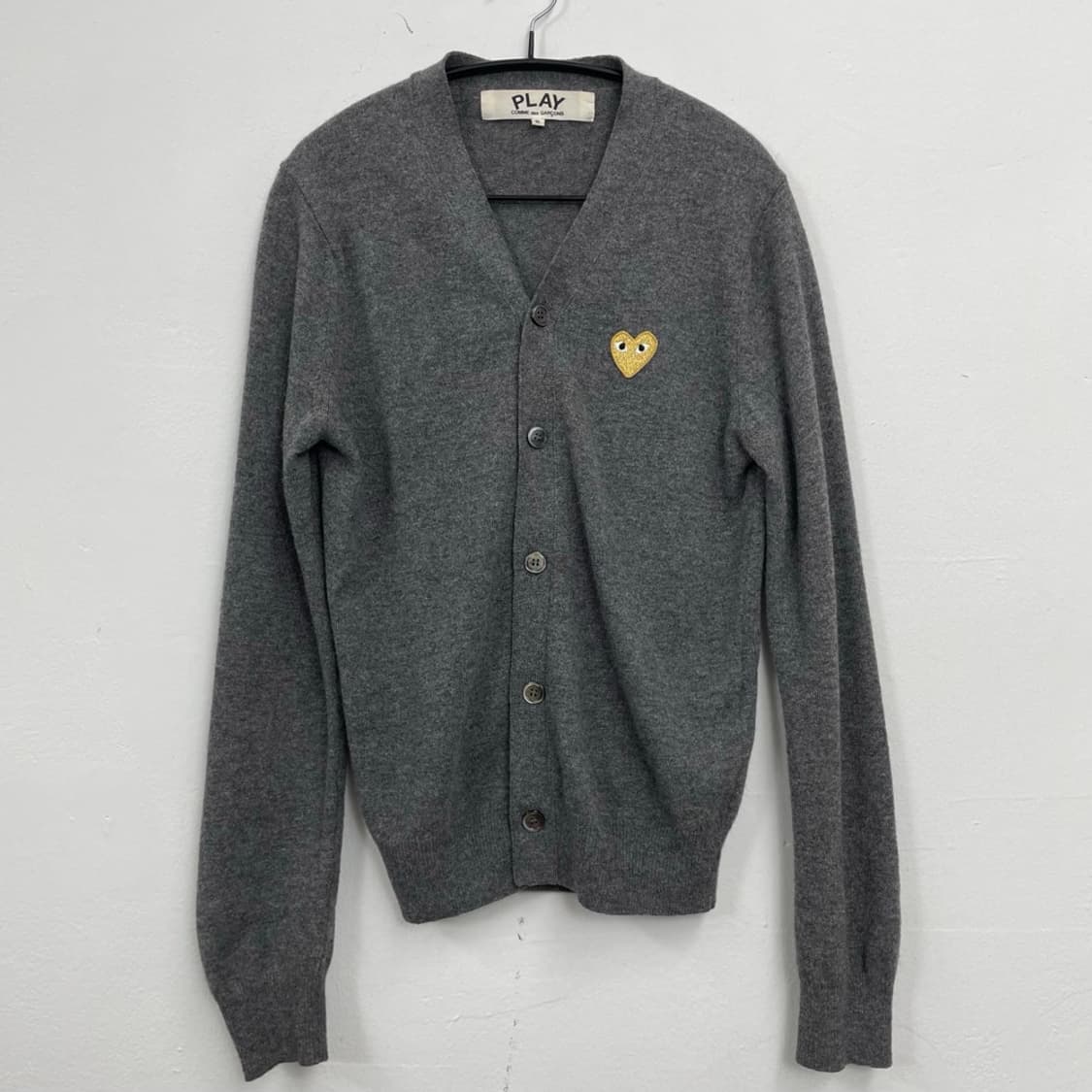 꼼데가르송 그레이 골드 하트 니트 가디건 S 상품이미지8