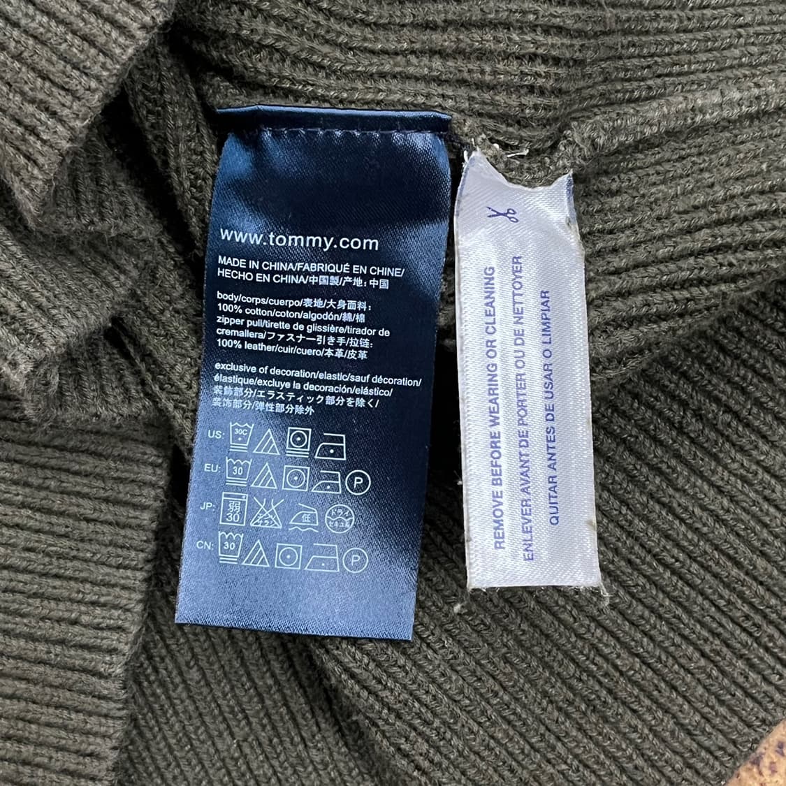 타미힐피거 카키 니트 집업  상품이미지6