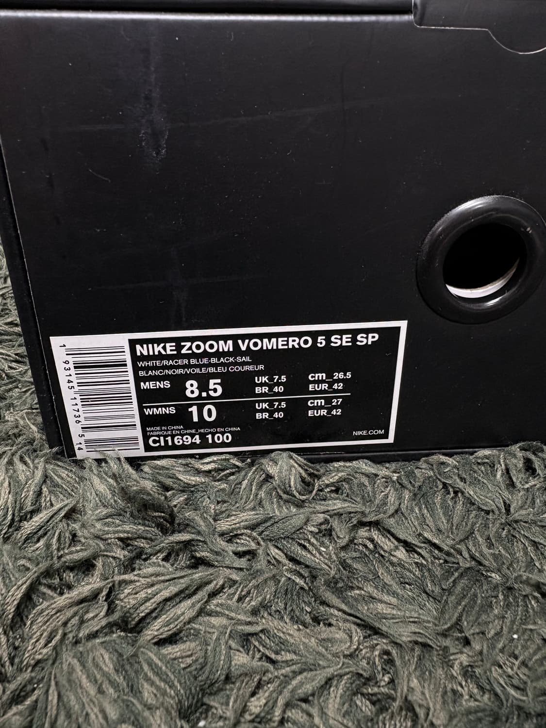 NIKE 줌 보메로 5 화이트 레이서 블루 블랙 상품이미지9