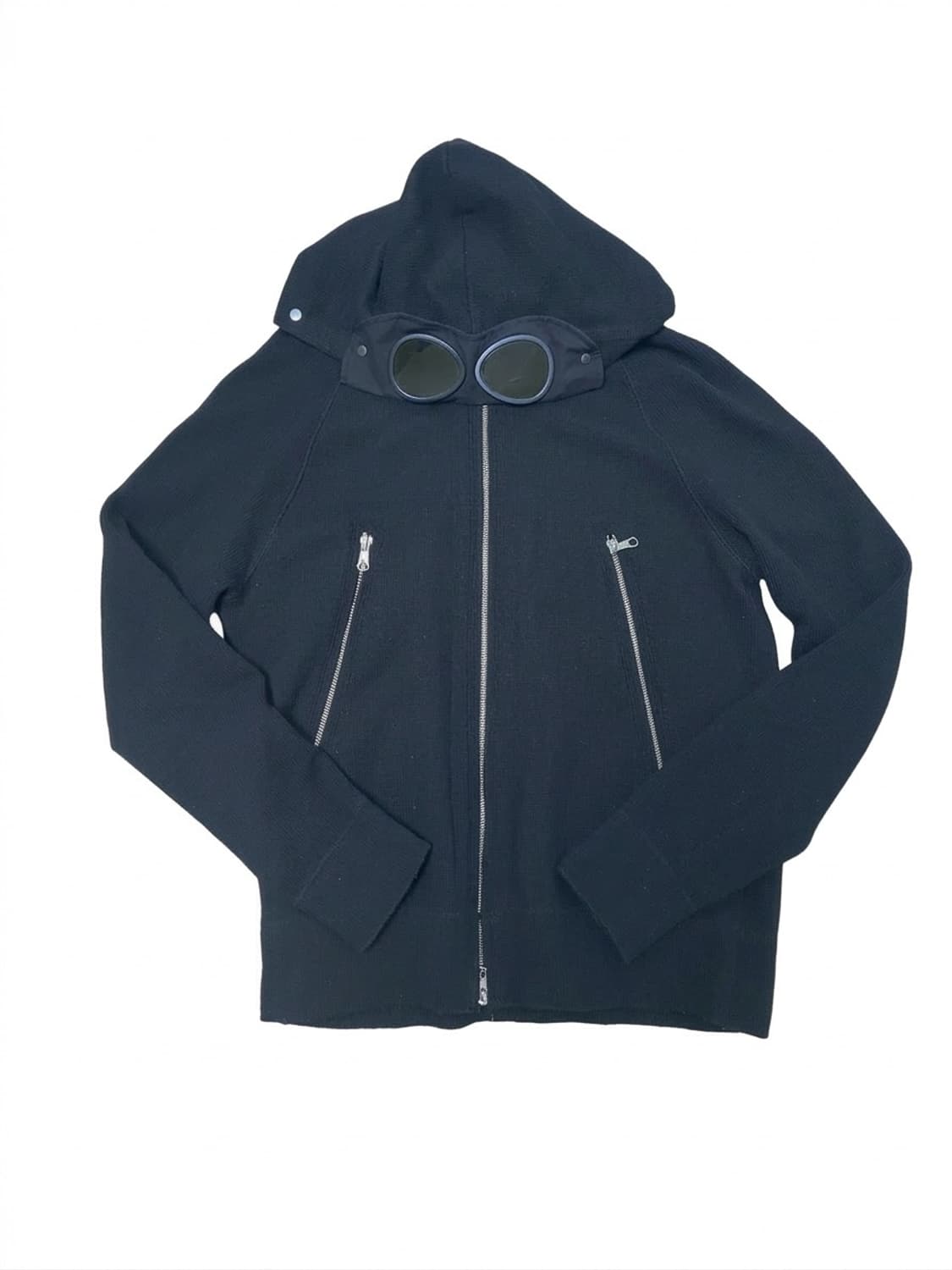 Cp컴퍼니 니트 후드 집업 블랙 100 상품이미지1