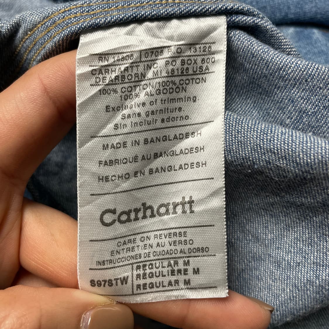 CARHARTT 00s 칼하트 코튼 데님 워크 셔츠 A00919 상품이미지10