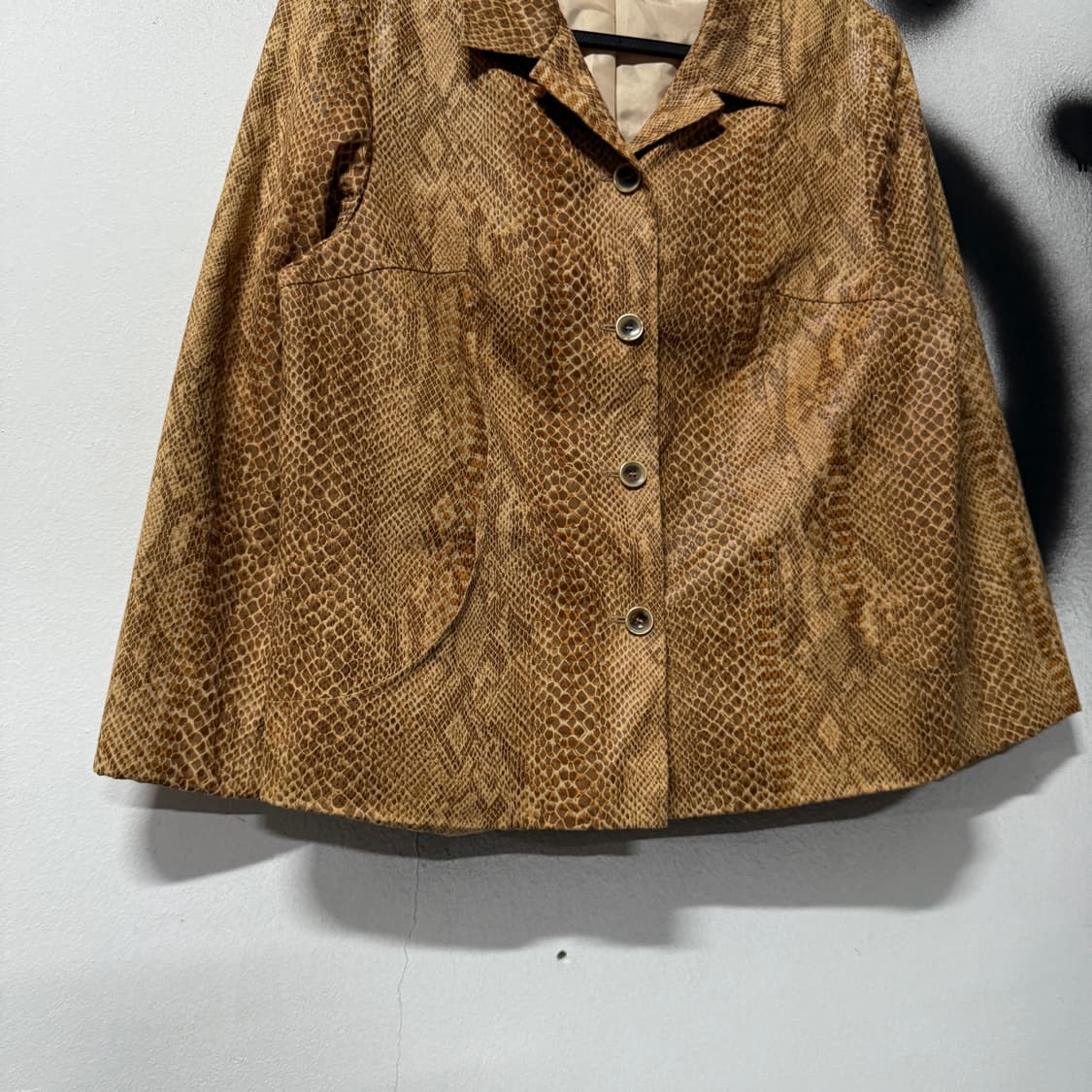 VTG 빈티지 파에톤 파이톤 애니멀 패턴 크롭 싱글 자켓 상품이미지4