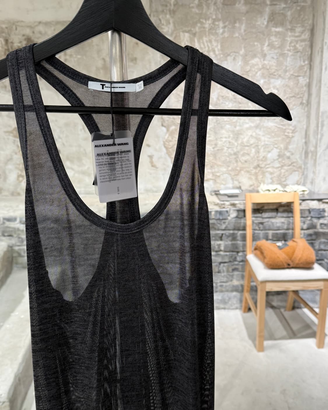 알렉산더 왕 차콜 슬리브리스 랩핑 폴리에스터 롱 원피스 상품이미지3